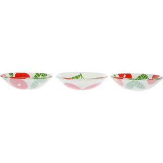 Cherries 11" Glass Serving Tray with 3 Bowls