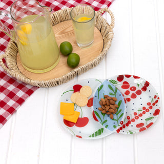 Cherries 13.75" x 9" Three-Section Platter