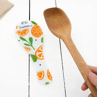 Oranges 9.25" Glass Spoon Rest