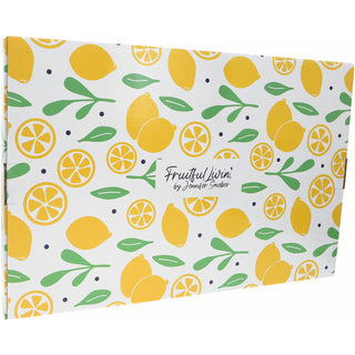 Lemons 16.75" x 11" Glass Serving Tray