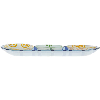 Lemons 11" Glass Serving Tray with 3 Bowls
