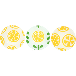 Lemons 11" Glass Serving Tray with 3 Bowls