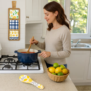 Lemons 9.25" Glass Spoon Rest