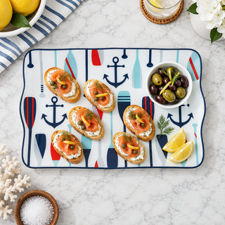 Lake 16.75" x 11" Glass Serving Tray