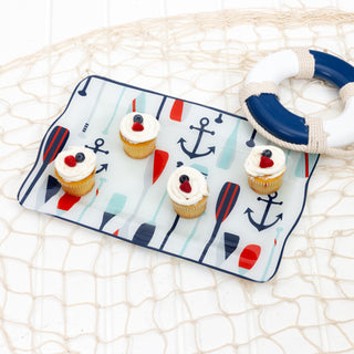 Lake 16.75" x 11" Glass Serving Tray