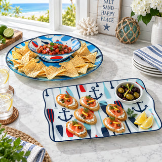 Lake 16.75" x 11" Glass Serving Tray