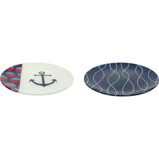 Lake 8" Glass Appetizer Plates (Set of 2)