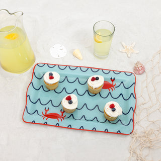 Beach 16.75" x 11" Glass Serving Tray