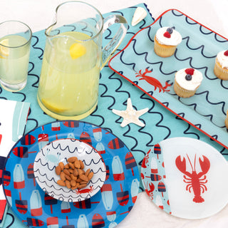 Beach 16.75" x 11" Glass Serving Tray