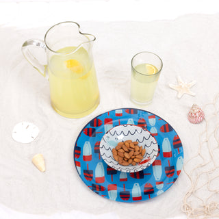 Beach 11.5" Glass Platter with Bowl
