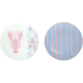 Beach 8" Glass Appetizer Plates (Set of 2)