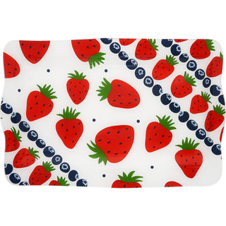 Strawberries 16.75" x 11" Glass Serving Tray