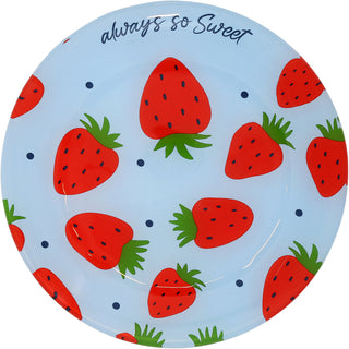 Strawberries 8" Glass Appetizer Plate