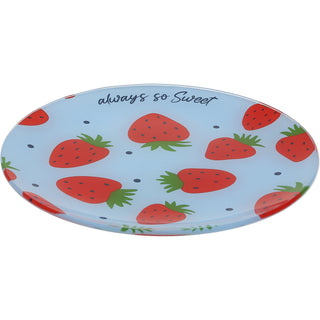 Strawberries 8" Glass Appetizer Plate