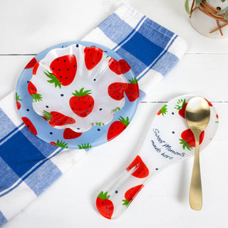 Strawberries 6" Glass Bowl