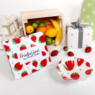 Strawberries 6" Glass Bowl