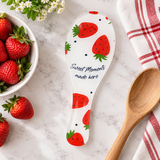 Strawberries 9.25" Glass Spoon Rest
