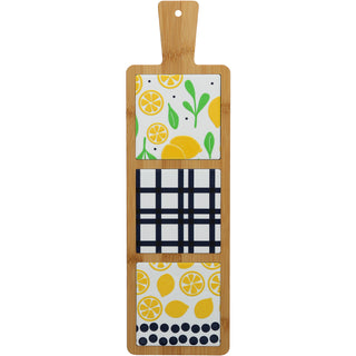 Lemons 16.5" Bamboo & Ceramic Tile Trivet