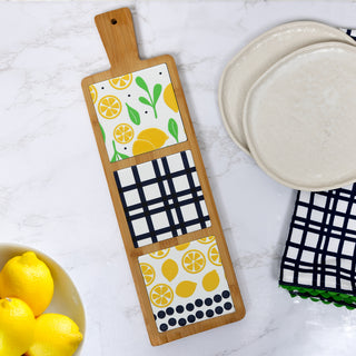 Lemons 16.5" Bamboo & Ceramic Tile Trivet