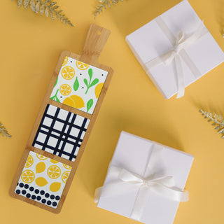 Lemons 16.5" Bamboo & Ceramic Tile Trivet