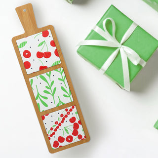 Cherries 16.5" Bamboo & Ceramic Tile Trivet