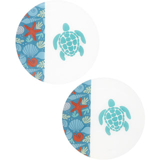 Coastal 8" Glass Appetizer Plates (Set of 2)