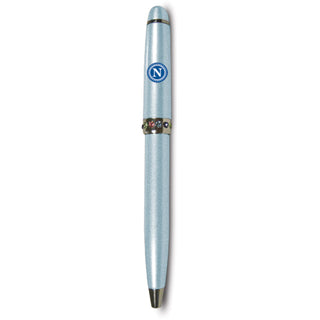 "N" Monogrammed Blue Pen 4.25" with Colored Gems