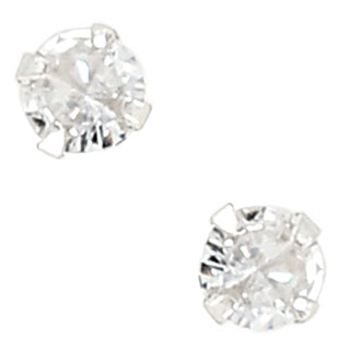 Cocktail Buddy 4mm Sterling Silver Cubic Zirconia Stud Earrings