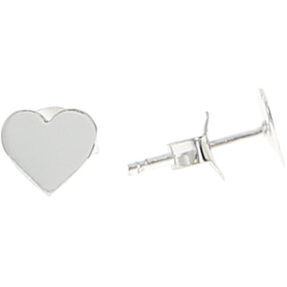 Mom 7mm Sterling Silver Heart Stud Earrings