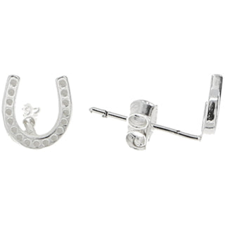 Horse 8mm Sterling Silver Horseshoe Stud Earrings