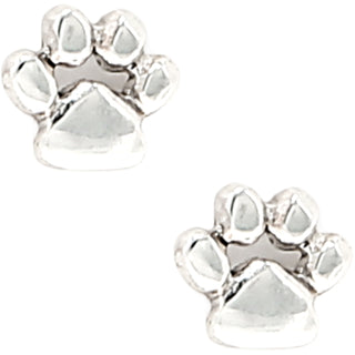 Cat Lover 6mm Sterling Silver Pawprint Stud Earrings