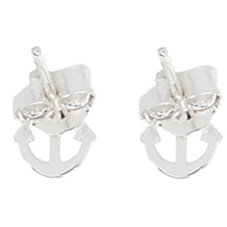 The Lake 9mm Sterling Silver Anchor Stud Earrings