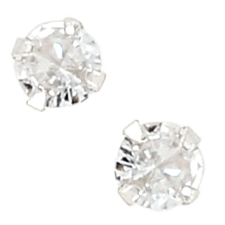 Friend 5mm Sterling Silver Cubic Zirconia Stud Earrings