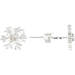 Let it Snow 7mm Sterling Silver Snowflake Stud Earrings