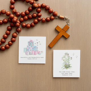 Numbers 6:24 7mm Sterling Silver Cross Stud Earrings