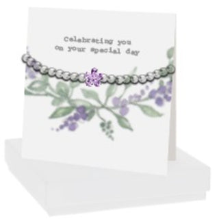 Celebrating You Silver-Plated Cubic Zirconia Beaded Stretch Bracelet