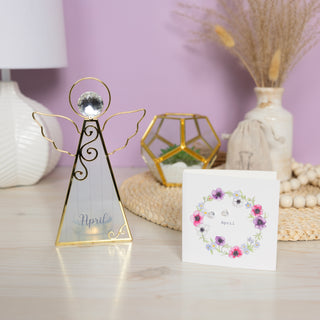 April 5mm Sterling Silver Cubic Zirconia Stud Earrings