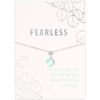 Fearless
Forget-Me-Not Opal 16.5"-18.5" Rhodium Plated Inspirational Necklace