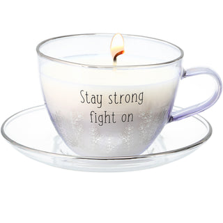 Stay Strong 6 oz - 100% Soy Wax Teacup Candle with Saucer
Scent: Fresh Cotton