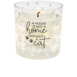 Cat 5 oz Refillable Soy Wax Candle with LED Accents