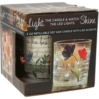 The Best 5 oz Refillable Soy Wax Candle with LED Accents
