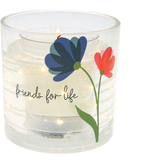 Friends 5 oz Refillable Soy Wax Candle with LED Accents