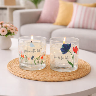 Friends 5 oz Refillable Soy Wax Candle with LED Accents