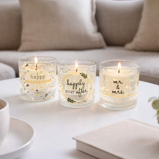 Engagement 5 oz Refillable Soy Wax Candle with LED Accents