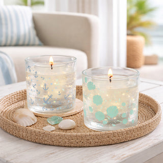 Anchors 5 oz Refillable Soy Wax Candle with LED Accents