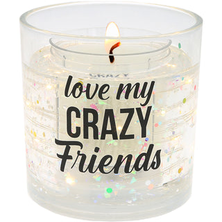 Crazy Friends 5 oz Refillable Soy Wax Candle with LED Accents