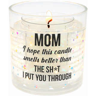 Mom's Candle 5 oz Refillable Soy Wax Candle with LED Accents Scent: Fresh Cotton