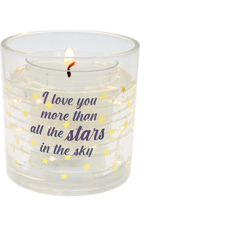 Stars 5 oz Refillable Soy Wax Candle with LED Accents
