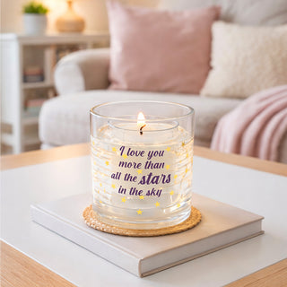 Stars 5 oz Refillable Soy Wax Candle with LED Accents