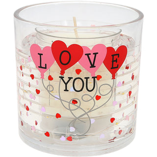 Love You 5 oz Refillable Soy Wax Candle with LED Accents